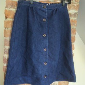 Vintage 1980s jean midi skirt